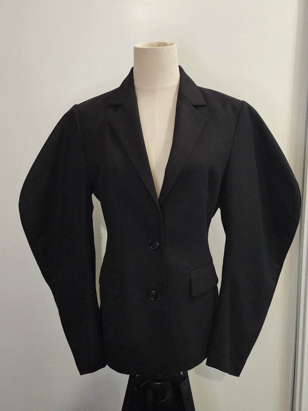 Black Structured Puff-Sleeve Blazer - Women